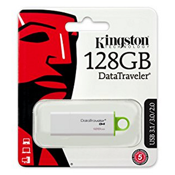 Pendrive Kingston DTIG4 128 GB USB 3.0 Blanco Verde - Imagen 2