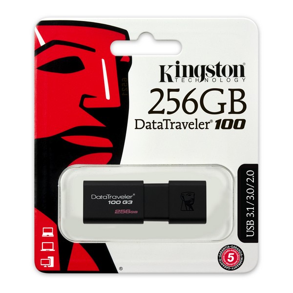 Pendrive Kingston DT100G3 USB 3.0 256 GB Negro - Imagen 3