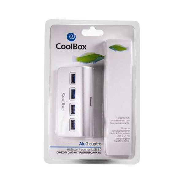Hub USB CoolBox COO-HU4ALU3 Aluminio (4 puertos)