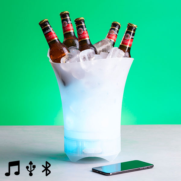 Cubitera con Iluminación LED y Altavoz 5W 146255