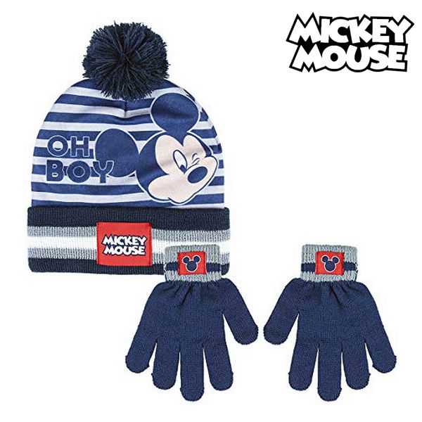 Gorro y Guantes Mickey Mouse (Talla única) Azul marino